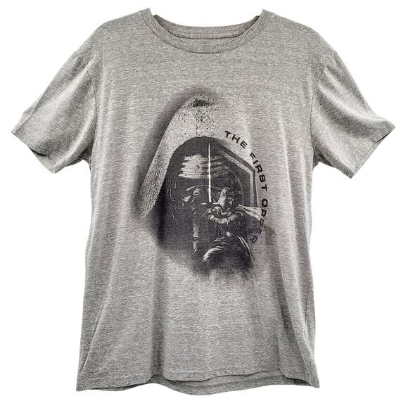 Disney Store Star Wars Kylo Ren The First Order Gray & Black T-Shirt Men's Sz M - Picture 1 of 4